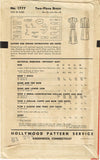 1940s Vintage Hollywood Sewing Pattern 1777 Uncut Misses WWII 2 PC Dress Sz 30 B