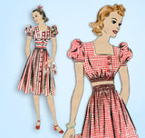 1940s Vintage Hollywood Starlet Sewing Pattern 1802 Uncut Shorts Top & Skirt 34B