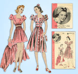 1940s Vintage Hollywood Starlet Sewing Pattern 1802 Uncut Shorts Top & Skirt 34B