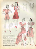 1940s Vintage Hollywood Starlet Sewing Pattern 1802 Uncut Shorts Top & Skirt 34B