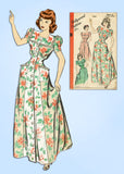 1940s Vintage Hollywood Sewing Pattern 1859 Uncut Misses Housecoat Size 32 Bust