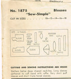 Hollywood 1875: 1940s Misses Peasant Blouse Size 32 Bust Vintage Sewing Pattern - Vintage4me2