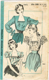 Hollywood 1875: 1940s Misses Peasant Blouse Size 32 Bust Vintage Sewing Pattern - Vintage4me2
