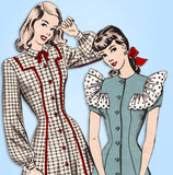 1940s Vintage Hollywood Sewing Pattern 1876 Uncut Misses Princess Dress Sz 32 B