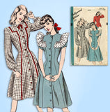 1940s Vintage Hollywood Sewing Pattern 1876 Uncut Misses Princess Dress Sz 32 B