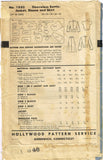 1940s Vintage Hollywood Sewing Pattern 1880 WWII Misses Dress or Jumper Sz 30 B - Vintage4me2