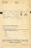 Hollywood 1943: 1940s Uncut Misses Ruffle Apron Fits All Vintage Sewing Pattern
