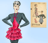 Hollywood 1943: 1940s Uncut Misses Ruffle Apron Fits All Vintage Sewing Pattern