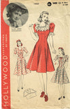 Hollywood 1997: 1940s Misses WWII Princess Dress Sz 30 B Vintage Sewing Pattern - Vintage4me2 