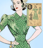 1940s Vintage Hollywood Startlet Sewing Pattern 422 Uncut Misses Dress Size 34 B