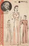 Hollywood Starlet 544: 1930s Beautiful Nightgown Sz 38 B Vintage Sewing Pattern