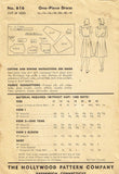 1940s Vintage Hollywood Starlet Sewing Pattern 616 Misses Shirtwaist Dress Sz 12 - Vintage4me2