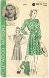 1940s Vintage Hollywood Startlet Sewing Pattern Uncut Misses WWII Dress Sz 32 B - Vintage4me2