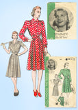 1940s Vintage Hollywood Startlet Sewing Pattern Uncut Misses WWII Dress Sz 32 B - Vintage4me2