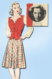 1940s Vintage Hollywood Starlet Sewing Pattern 654 Misses Skirt and Ve ...