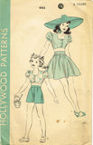 1940s Vintage Hollywood Sewing Pattern 683 Uncut WWII Girls 2 PC Play Suit Sz 8 - Vintage4me2