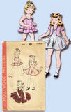 1940s Vintage Hollywood Sewing Pattern 704 Toddler Girls Sun Dress & Topper Sz 6 - Vintage4me2