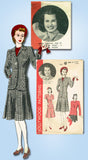 1940s Vintage Hollywood Starlet Sewing pattern 721 Misses WWII Suit Size 12 30B - Vintage4me2
