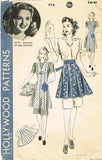 1940s Rare Hollywood Starlet Pattern 774 Betty Grable Apron Set 40 to 42 Bust