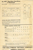 1940s Vintage Hollywood Sewing Pattern 906 WWII Misses Dress or Housecoat Sz 14 - Vintage4me2