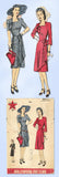 1940s Original Vintage Hollywood Pattern 945 Misses WWII Afternoon Dress Sz 34 B