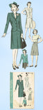 1940s Original Vintage Hollywood Pattern 949 Misses WWII 2 Piece Suit Size 32 B