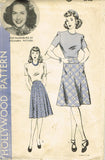 1940s Vintage Hollywood Starlet Sewing Pattern 994 Misses WWII Skirt Sz 25 Waist - Vintage4me2