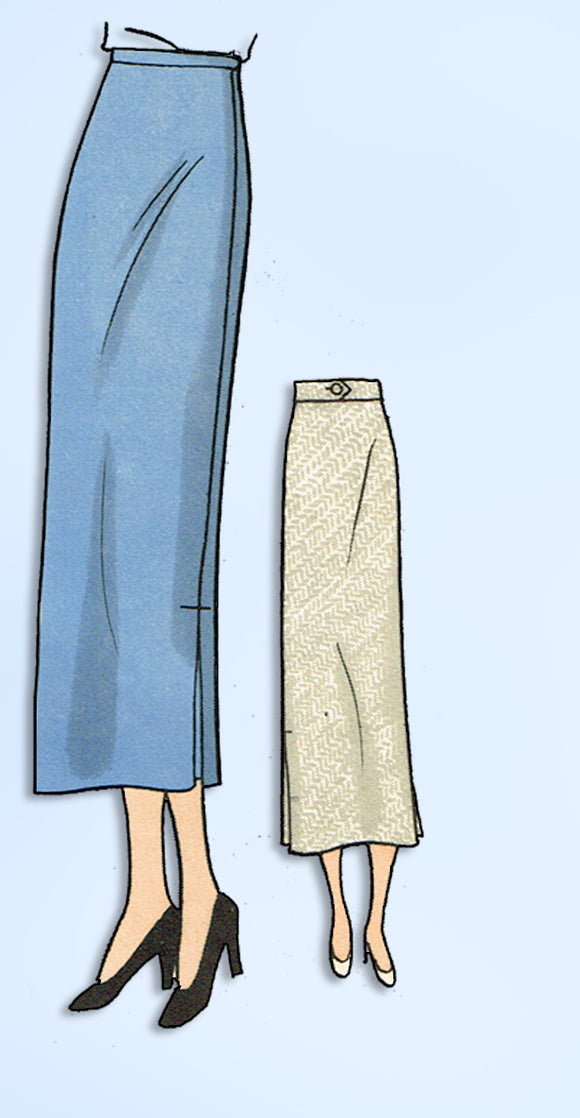 1930s Original Vintage Hollywood Pattern 684 Misses Slender Skirt Size 27 Waist