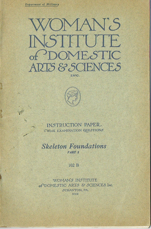 1920s Brooks Picken Womans Institute Millinery Book 102B Skeleton Foundations 2