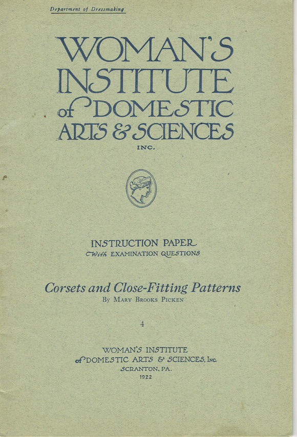 1920s Brooks Picken Woman's Institute Sewing Book 4 Corsets & Close Fitting Patterns