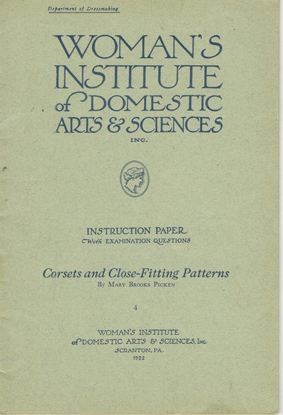 1920s Brooks Picken Woman's Institute Sewing Book 4 Corsets & Close Fitting Patterns