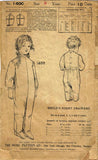 1920s Vintage Ladies Home Journal Sewing Pattern 1400 Toddler Footie Pajamas Sz4 - Vintage4me2