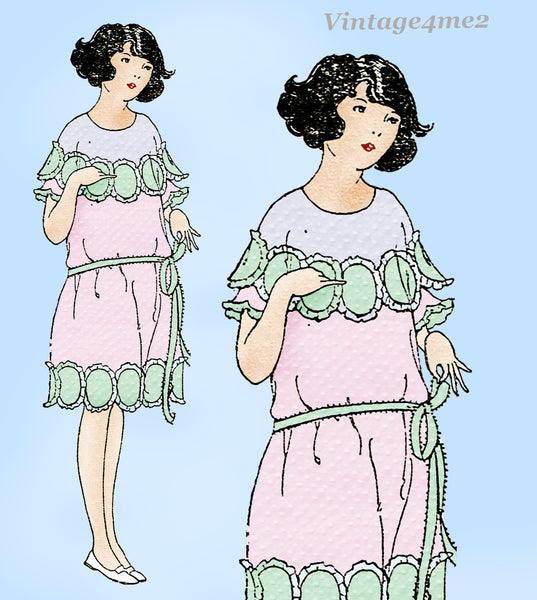 Ladies Home Journal 3767: 1920s Uncut Girls Dress Size 6 Vintage Sewing Pattern