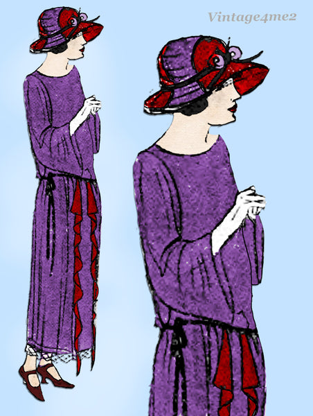 Ladies Home Journal 3879: 1920s Uncut Evening Gown Sz 38B Vintage Sewing Pattern