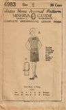 1920s Vintage Ladies Home Journal Sewing Pattern 4983 FF Girls Flapper Dress Sz6