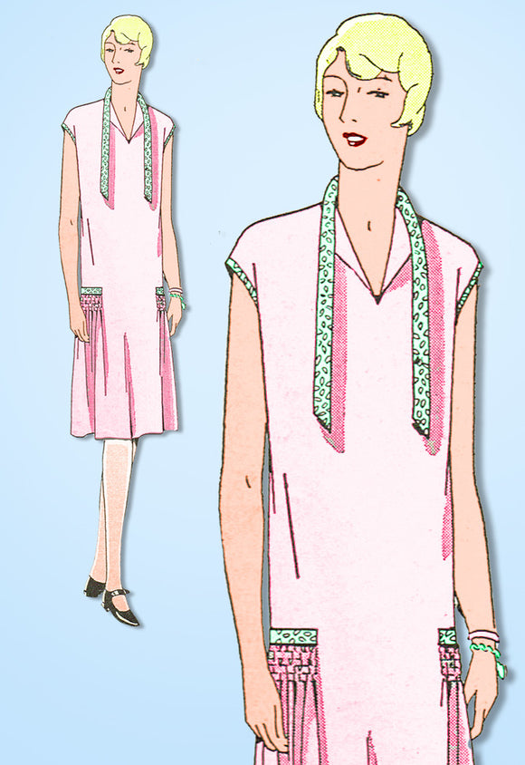 1920s VTG Ladies Home Journal Sewing Pattern 5045 Uncut Misses Flapper Dress 34B