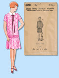 1920s VTG Ladies Home Journal Sewing Pattern 5091 FF Girls Flapper Dress Size 10