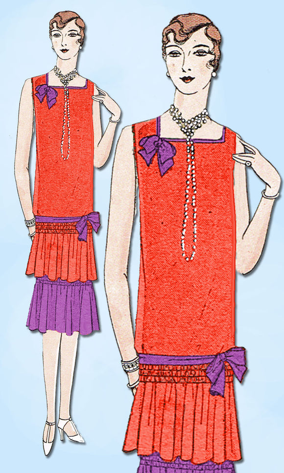 1920s VTG Ladies Home Journal Sewing Pattern 5392 FF Flapper Cocktail Dress 34 B