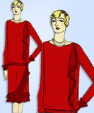 1920s Vintage Ladies Home Journal Pattern 5572 Uncut Misses Flapper Dress Sz 34B
