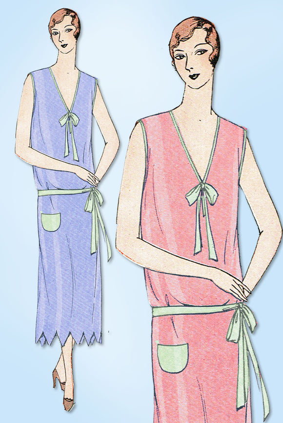 1920s VTG Ladies Home Journal Sewing Pattern 5851 Uncut Flapper Nightgown Sz MED