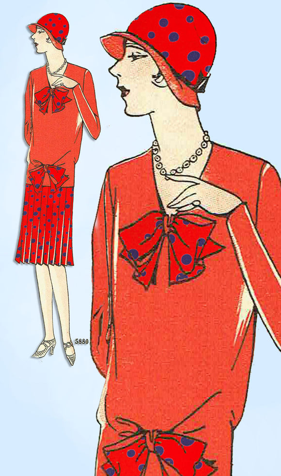 1920s VTG Ladies Home Journal Sewing Pattern 5880 Uncut Misses Flapper Dress 38B -Vintage4me2