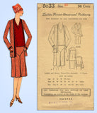 1920s Ladies Home Journal Sewing Pattern 6133 Plus Size Flapper 3 Pc Suit Sz 40B - Vintage4me2