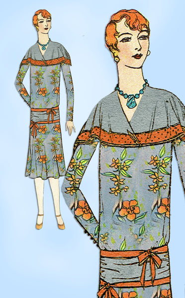 1920s VTG Ladies Home Journal Sewing Pattern 6142 Uncut Flapper Dress Sz 36 Bust - Vintage4me2