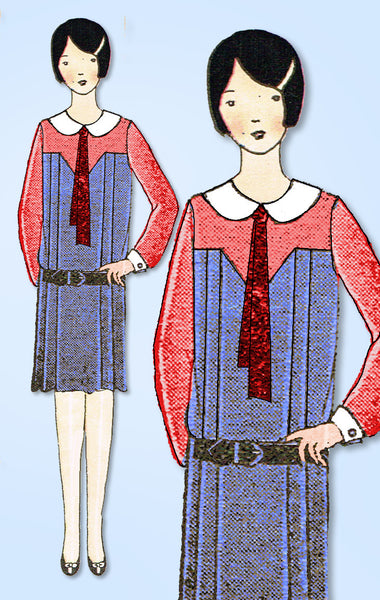 1920s Vintage Ladies Home Journal Sewing Pattern 6181 Uncut Girls Flapper Dress