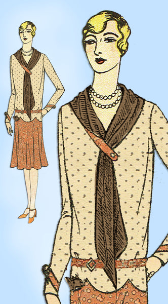 1920s VTG Ladies Home Journal Sewing Pattern 6270 Uncut Flapper Dress Sz 36 Bust - Vintage4me2
