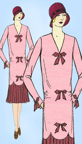 1920s VTG Ladies Home Journal Sewing Pattern 6278 Uncut Flapper Dress Sz 38 Bust - Vintage4me2