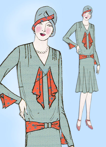 1920s VTG Ladies Home Journal Sewing Pattern 6302 Uncut Misses Flapper Dress 34B - Vintage4me2