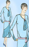 1930s Vintage Ladies Home Journal Sewing Pattern 6318 Uncut Flapper Dress 38 B - Vintage4me2