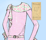 1930s Ladies Home Journal Sewing Pattern 6331 Uncut Misses Flapper Blouse Sz 34B - Vintage4me2