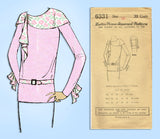 1930s Ladies Home Journal Sewing Pattern 6331 Uncut Misses Flapper Blouse Sz 34B - Vintage4me2